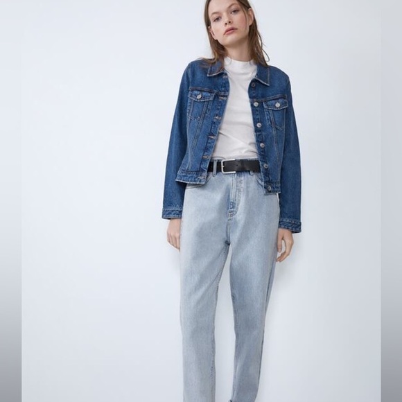 Zara Dark Wash Denim Jean Jacket - Picture 2 of 11